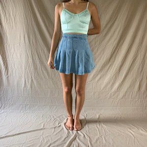American Apparel Sea foam Green Corset crop top